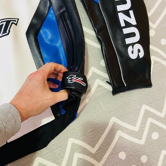 Joe Rocket SUZUKI Moto Racing Motorcycle Leather Jacket Embroidered - Picture 6 of 10